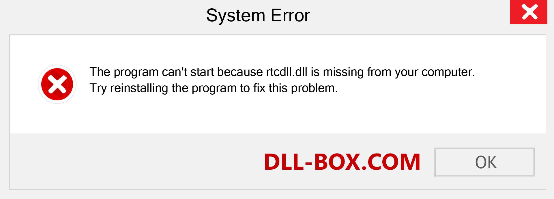  rtcdll.dll file is missing?. Download for Windows 7, 8, 10 - Fix  rtcdll dll Missing Error on Windows, photos, images