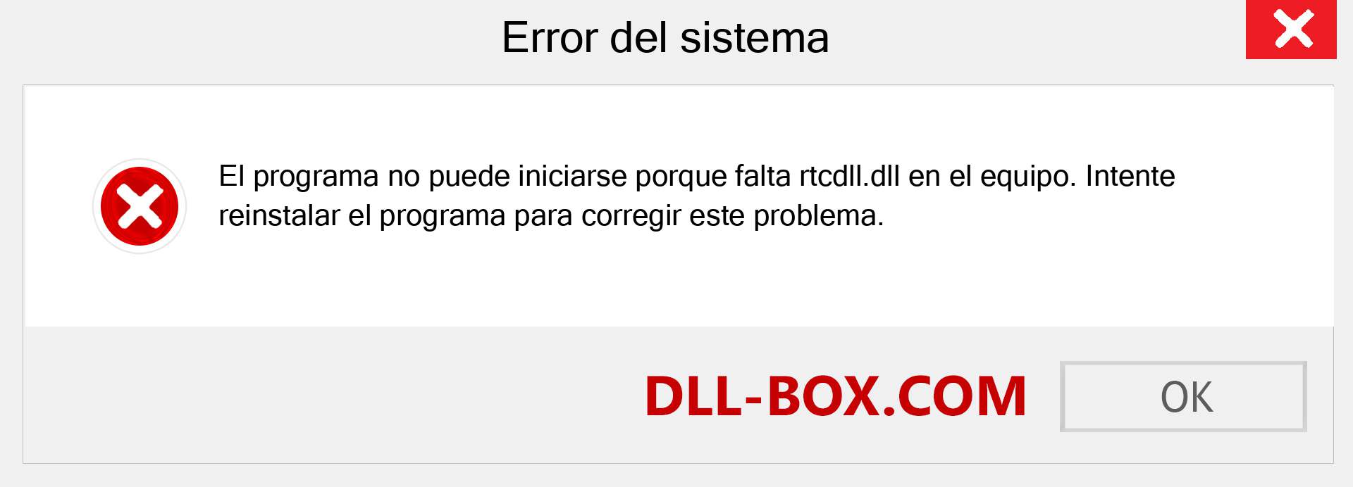 ¿Falta el archivo rtcdll.dll ?. Descargar para Windows 7, 8, 10 - Corregir rtcdll dll Missing Error en Windows, fotos, imágenes