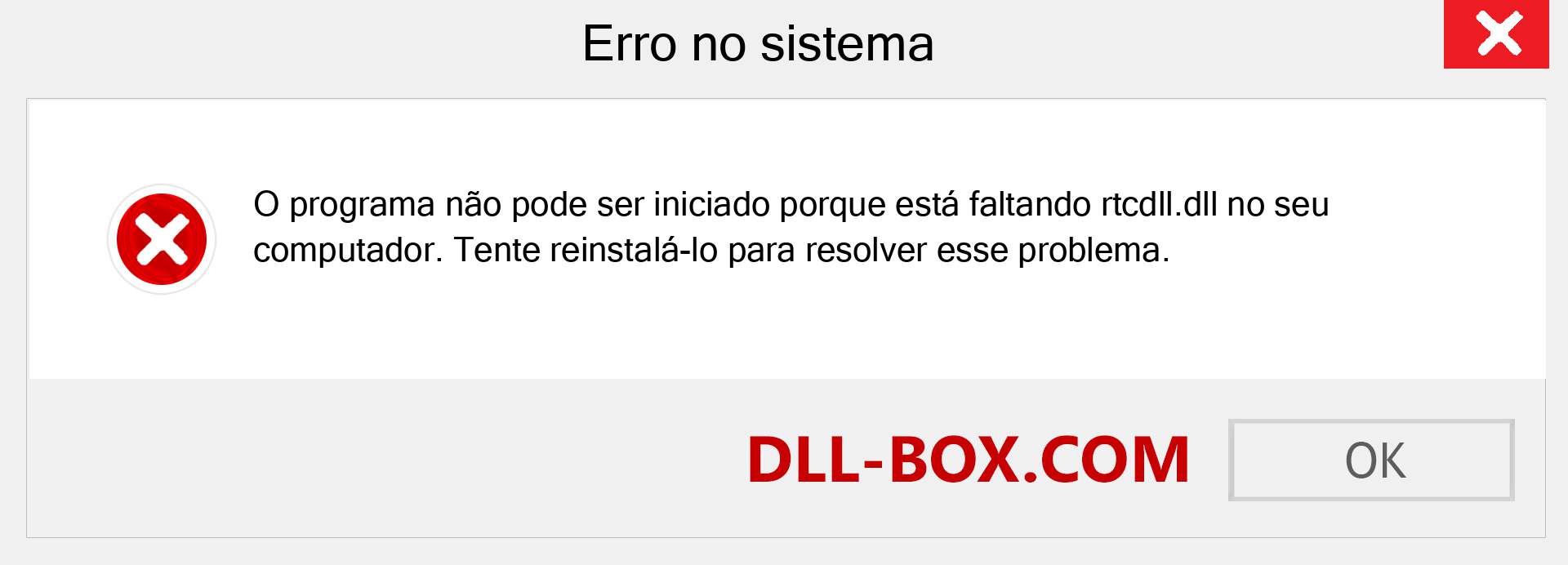 Arquivo rtcdll.dll ausente ?. Download para Windows 7, 8, 10 - Correção de erro ausente rtcdll dll no Windows, fotos, imagens